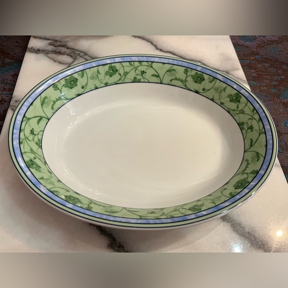 WEDGWOOD WATERCOLOUR OVAL VEGETABLE BOWL GREEN/BLUE - Picture 4 of 8
